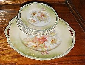 Antique RS Germany Floral cake dessert set