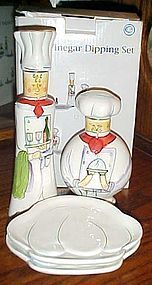 Chefs oil and vinegar dipping set in box Cape Craftsmen
