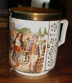 Czech porcelain mug The bartered Bride opera circus