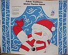 Crafters apron panel Snowman and winter flurries