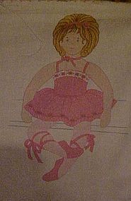 Pre-printed crafters sewing panel  23" Ballerina doll