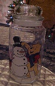 Anchor Hocking Winnie the Pooh Piglet snowman jar