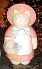 Treasure Craft country Kitty cat cookie jar  w/ flowers