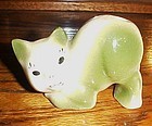 1930's porcelain kitty cat toothbrush holder green