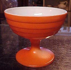 Hazel Atlas Moderntone orange sherbert dessert dish