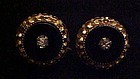 Vintage  black screw back earrings with rhinestone cent