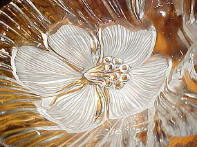 Mikasa frosted Hibiscus crystal divided dish