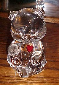 Fenton Birthstone Bear March with ruby heart