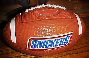 Snickers advertising football shape ceramic cookie jar