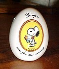 Snoopy ceramic egg Giving is more fun than recieving