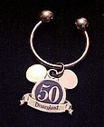 Disneyland 50th Anniversary golden mouse ears key ring