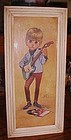 Lee Big Eyes print  boy and guitar Beatles records