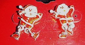 Cute enamel Santa post earrings with dangle legs