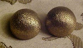 Brushed gold Bergere half ball Runway clip earrings