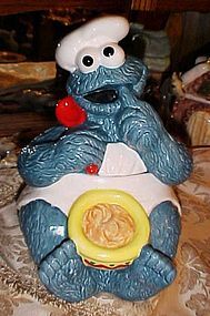 Enesco Cookie monster with bowl and spoon Cookie jar