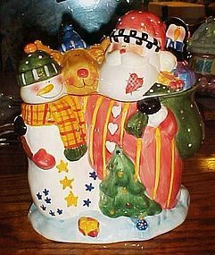 JC Penny Home Santa's Helpers ceramic cookie jar MIB