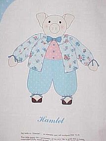 Uncut Cranston craft sewing panel Hamlet the pig doll