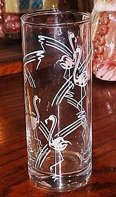 Vintage Panache Flamingo's 6 3/8 drinking glass