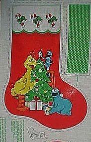 Uncut preprinted sewing panel Sesame Street stocking