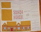 Uncut preprinted sewing craft panel  gingerbread house