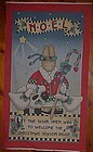 Uncut sewing panel Christmas bunny Noel door decor