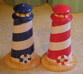 Ceramic lighthouse salt and pepper shakers nautical