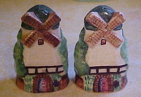 Vintage hand painted windnill salt and pepper shakers