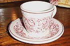 Syracuse red Roxbury railroad china cup and saucer