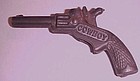 Antique cast iron toy Cowboy gun pistol 3.5"