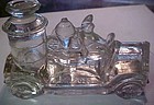 Antique  Avor glass fire truck candy container