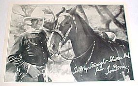 Tom Mix & Tony horse 5x7 Ralston  fan photo 1920's