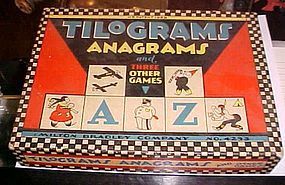 Vintage 1928 Milton Bradley Tilograms Anagrams Game