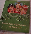 Vintage  50's pop out Christmas New Years card carolers