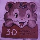 Vintage 1950's 3-D Christmas card with original glasses