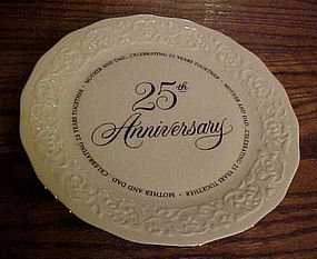 Hallmark 25th wedding Anniversary plate for Mom and Dad