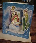Vintage pop out religious Christmas card unused