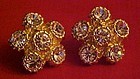 Large Sparkling goldtone Rhinestone  clip earrings
