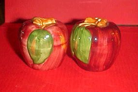 Hand painted red delicious apples salt pepper shakers