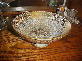 Vintage Stangl Antique gold #4028  compote bowl 8 3/4"