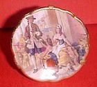 Limoges France mini 1.75" plate Victorian family scene
