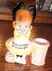 Enesco Prayer ladies toothpick holder little lady w dog