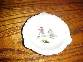 Vintage BWGT ceramic cartoon golf ashtray 1966