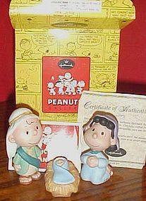 Hallmark Peanuts "The Holy Family"  figurines MIB