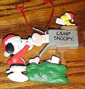 Kurt Adler Camp Snoopy & Woodstock mailbox ornament