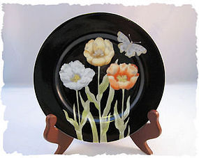 Fitz & Floyd Midnight Poppy salad plate RARE 1976