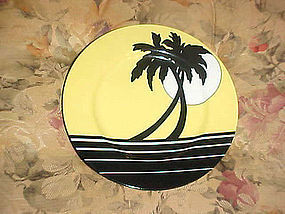 Fitz & Floyd Palm Beach yellow and black salad plate