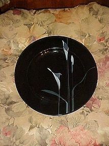 Mikasa Galleria Opus-Black salad plate with Cala lily's