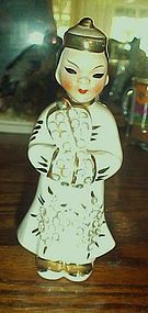 Lefton Asian man / boy with rhinestones figurine