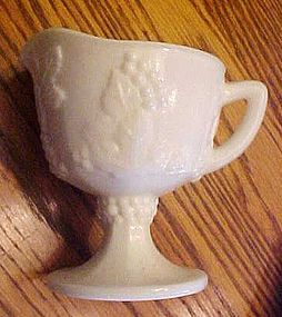 Indiana Glass Harvest milk glass footed creamer