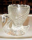 Vintage swan egg cup clear pressed glass